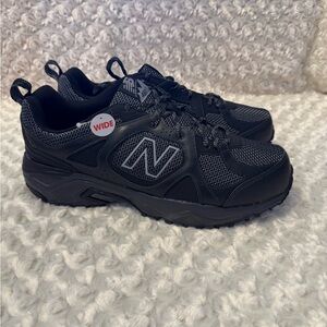 New Balance Black Men's Wide Athletic Shoes with Reflective Logo